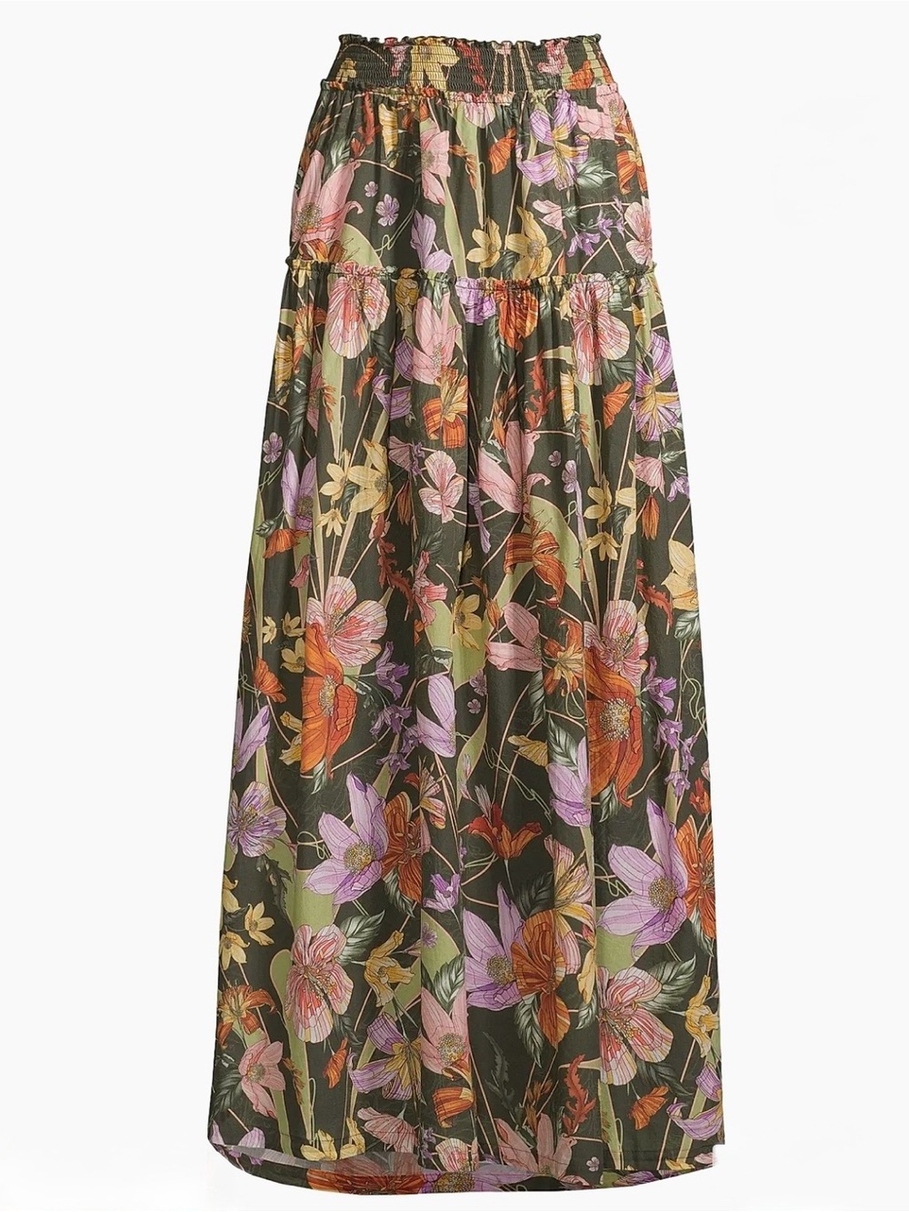 Agua Bendita Jenna Vitreo Cotton Floral Maxi Skirt